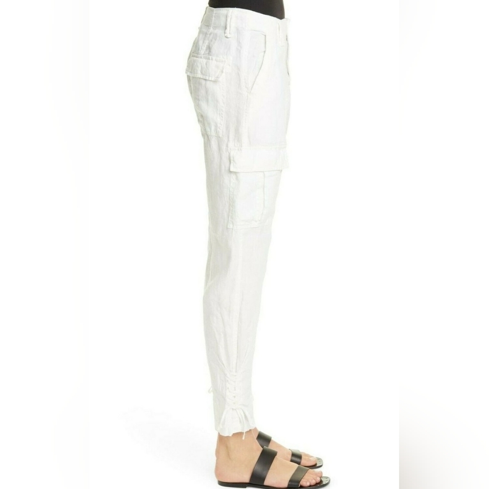 JOIE Telutci Linen Ankle Lace-Up Crop Cargo Pants | SZ 6 - Picture 2 of 14
